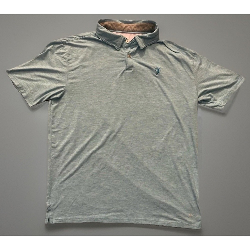 Anderson Ord Short Sleeve Polo Shirt Embroidered Logo Green Striped Large JBHS
